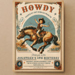 Vintage Cowboy Land Westerna födelsedag Inbjudningar<br><div class="desc">Cowboy Vild Western Birthday</div>