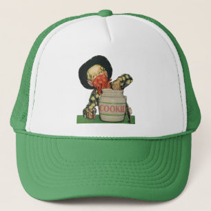 Vintage Cowboy leksakspistol Hand i kakburken Truckerkeps