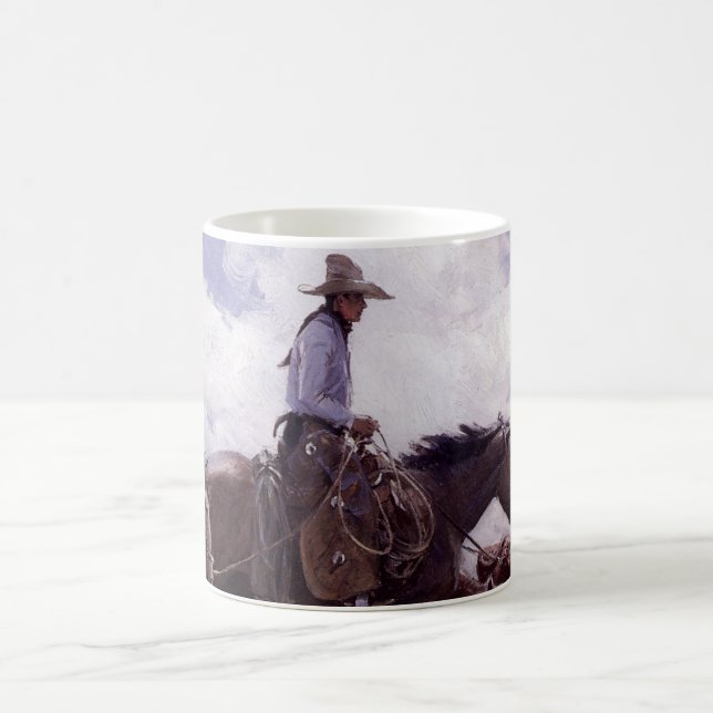 Vintage Cowboy med sin boskapshjord av Koerner Kaffemugg (Center)