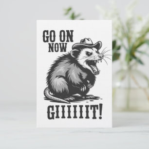 Vintage Cowboy Opossum Fortsätt Nu Git Western  Inbjudningar