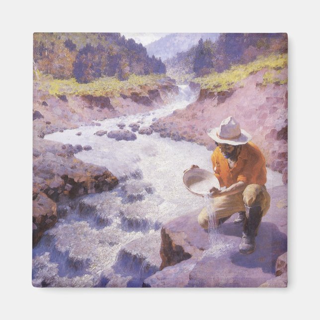 Vintage Cowboy, Panning Guld, Wyoming av Leigh Magnet (Framsidan)