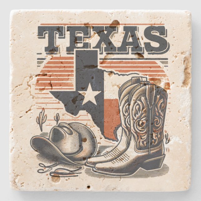 Vintage Cowboy Texas Stenunderlägg (Framsidan)