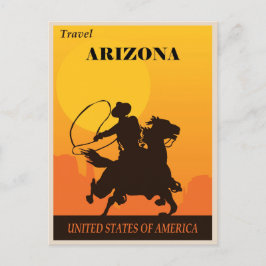 Vintage Cowboy Travel Arizona Vykort