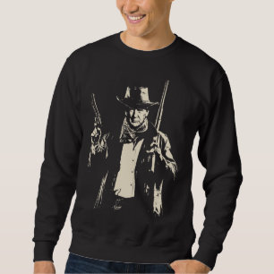Vintage Cowboy Trump Ready to Kick Some Democrats Lång Ärmad Tröja