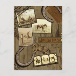 Vintage Cowboy-vykort Vykort