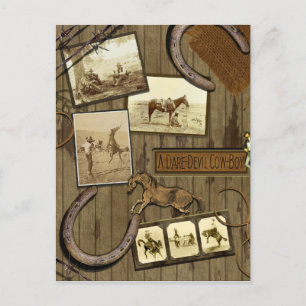 Vintage Cowboy-vykort Vykort