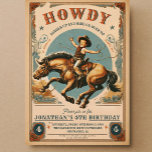 Vintage Cowboy Western Birthday Inbjudningar<br><div class="desc">Cowboy Vild Western Birthday</div>