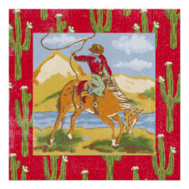 Vintage Cowboy Western Rodeo Vilda western Perfect Poster