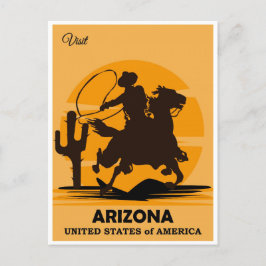 Vintage Cowboybesök Arizona Travel Vykort