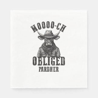 Vintage CowboyBull Rodeo Moooch Obliged Pardner W Pappersservett