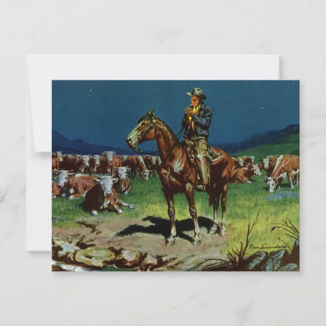 Vintage Cowboyen, boskapsuppfödning Rancher på går (Framsida)