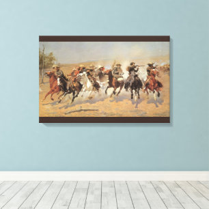 Vintage Cowboys, A Dash For Timber av Remington Canvastryck