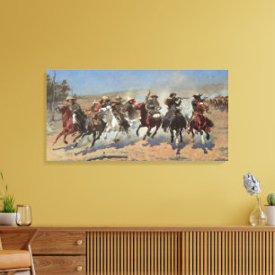 Vintage Cowboys, A Dash For Timber av Remington Canvastryck