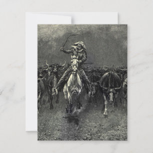 Vintage Cowboys, A Stampede av Frederic Remington