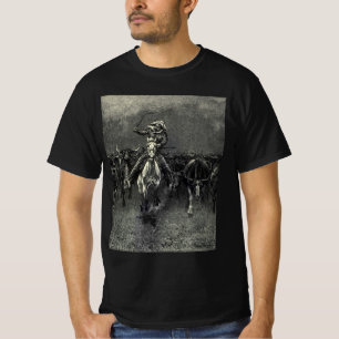 Vintage Cowboys, A Stampede av Frederic Remington Tee Shirt