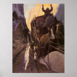 Vintage Cowboys, Hold Up in the Canyon av NC Wyeth Poster
