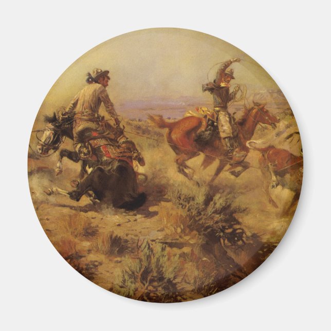 Vintage Cowboys, Jerked Down av CM Russell Magnet (Framsidan)