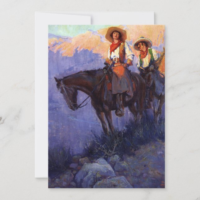 Vintage Cowboys, Man och Kvinna på Hästar, Anderso (Framsida)