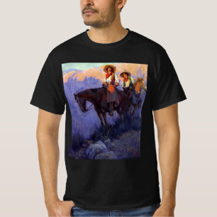 Vintage Cowboys, Man och Kvinna på Hästar, Anderso Tee