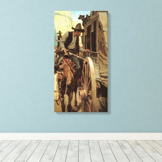 Vintage Cowboys, NC Wyeth. Canvastryck (Insitu (trägolv))