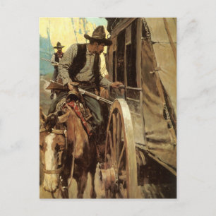 Vintage Cowboys, NC Wyeth. Vykort