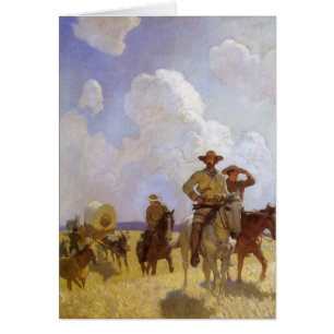 Vintage Cowboys, Parkman Outfit av NC Wyeth Hälsningskort