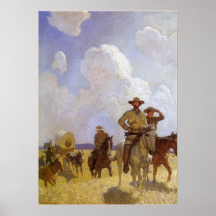 Vintage Cowboys, Parkman Outfit av NC Wyeth Poster