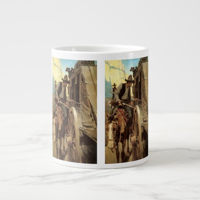 Vintage Cowboys, The Admirable Outlaw av NC Wyeth Jumbo Mugg (Framsidan)