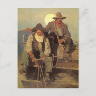Vintage Cowboys, The Betala Stage by NC Wyeth Vykort