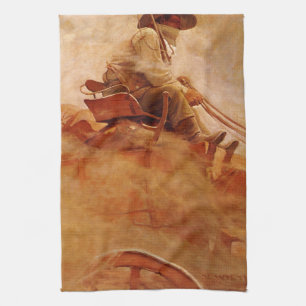 Vintage Cowboys, The Ore Wagon av NC Wyeth Kökshandduk