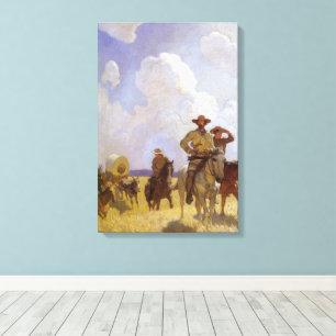 Vintage Cowboys, The Parkman Outfit av NC Wyeth Canvastryck