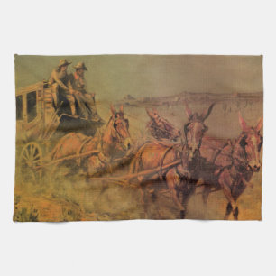 Vintage Cowboys, The Stage Coach av John Borein Kökshandduk