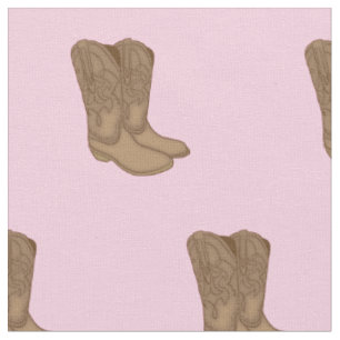 Vintage Cowgirl Boots Soft Rosa Baby Room Decor Tyg