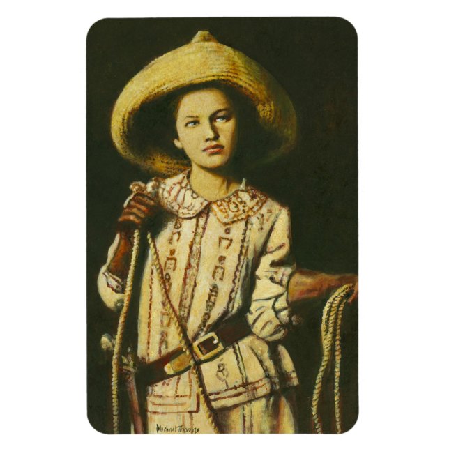 Vintage Cowgirl Flexible Magnet (Vertikal)
