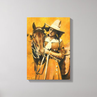 Vintage Cowgirl Kanvastryck