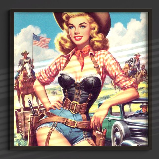 Vintage Cowgirl Pin Up Poster (Skapare uppladdad)