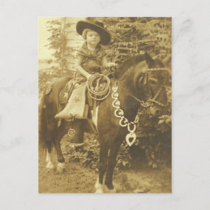 VINTAGE COWGIRL POSTCARD ELLER INBJUDAN