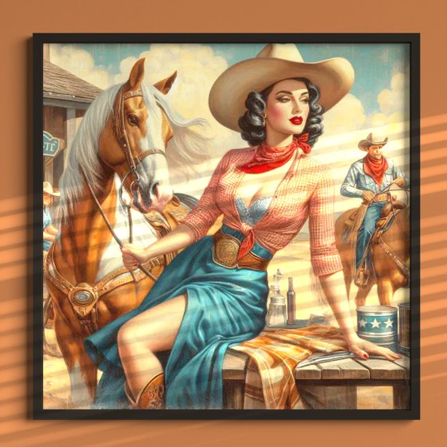 Vintage Cowgirl Poster (Skapare uppladdad)
