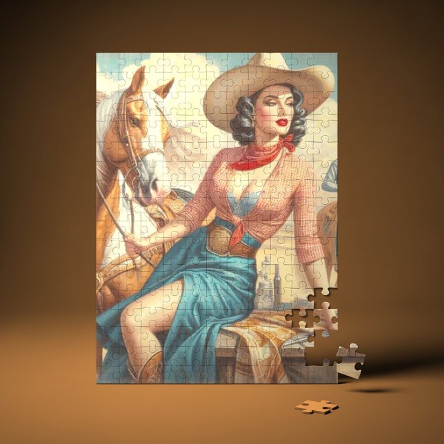 Vintage Cowgirl Pussel (Skapare uppladdad)