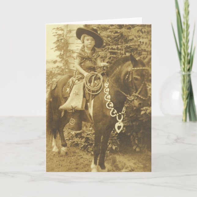 VINTAGE COWGIRL RODEO GREETARD KORT (Framsida)