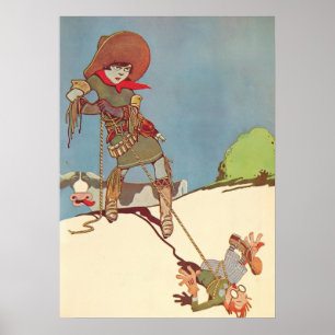 Vintage Cowgirl Western Affisch – Humoristisk Cowb