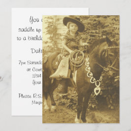 VINTAGE COWGIRL WESTERN PARTINBJUDAN INBJUDNINGAR