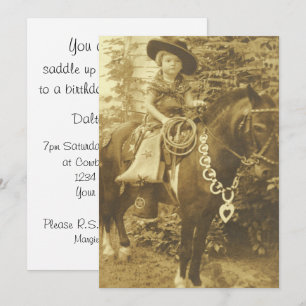 VINTAGE COWGIRL WESTERN PARTINBJUDAN INBJUDNINGAR
