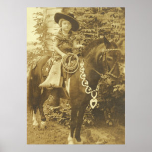 VINTAGE COWGIRL WESTERN POSTER utskrift