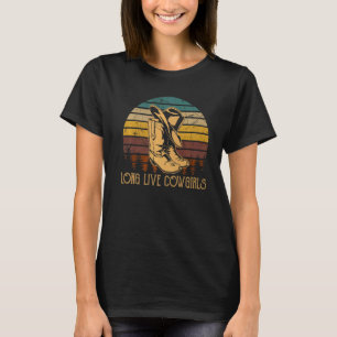 Vintage Cowtjejer Boots Rodeo Western Long Live Ho T Shirt