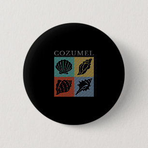 Vintage Cozumel Mexiko Färgglatt Strand Semester S Knapp