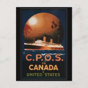 Vintage CPOS till Canada United Stater Frakt Trave Vykort