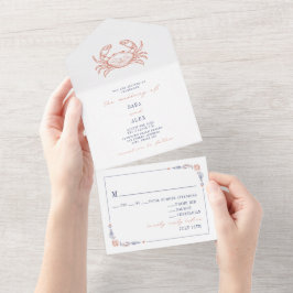 Vintage Crab Red & Blue OSA Farm Bröllop