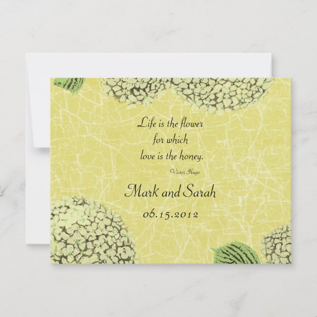 Vintage Crackle Hydrangeas OSA Kort (Framsida)