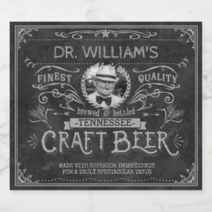 Vintage Craft Beer Anpassningsbar Brewer Photo Nam Ölflaska Etikett